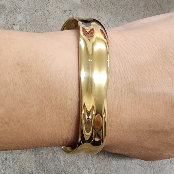 Pandora Organically Shaped Broad Open Bangle 14k gold plating - Picture 2 of 7